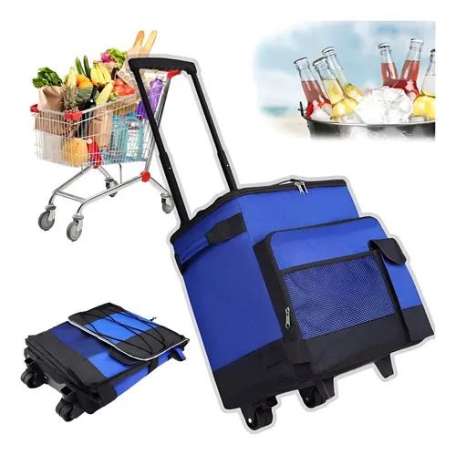 Refrigerador Con Ruedas Aislante Azul De 43 Litros