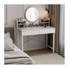 GENERICO - Tocador De Maquillaje Vintage Con Espejo Luz LED Dormitorio BlancoZZ93