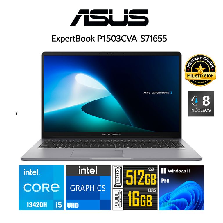 Laptop ExpertBook P1503 15.6 FHD, Intel Core i5-13420H, 16GB RAM DDR5, 512GB SSD + Mouse