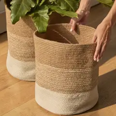 CLAUDIA RIVA HOME - Canasta Sicilia Large Tejida de Algodón