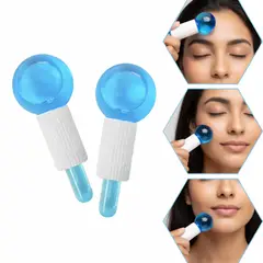OEM - Par de Globos de Cristal para Masaje Facial - Crioterapia Antiedad y Desinflamante