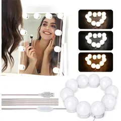 OEM - Luces para Espejo de Maquillaje Profesional USB - Iluminación Hollywood para Tocador y Baño