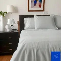 SUIT THE BED - Juego de sábanas Algodón Pima - 150 Hilos - Plomo