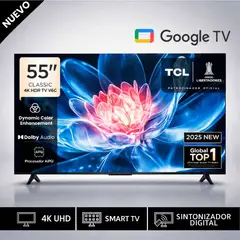 TCL - Televisor 55” 55V6C UHD 4K Smart TV 2025