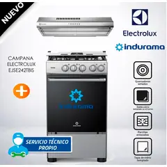 INDURAMA - Cocina a Gas de 4 Hornillas Fontana - EXTRACTOR EJSE242TBIS