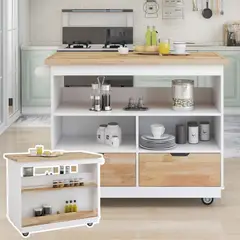 GENERICO - Mueble Auxiliar de Cocina Osiris Blanco y Duna