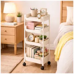 INSPIRA MARKET - Carrito Organizador Multiuso 4 Niveles con Ruedas Estante Móvil para Cocina, Baño o Dormitorio