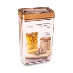 OKYANUS - Contenedor de almacenamiento hermético color madera