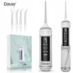 DAUER - Irrigador Bucal Plegable de Bolsillo IPX7 Inalámbrico Portatil Limpieza Dental +6 Modos +4 Boquillas