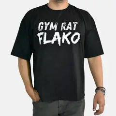YONISTERS CLOTHING - Polo Hombre Boxy Fit 100% Algodón Gym Rat Negro