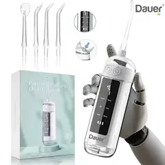 DAUER - Irrigador Dental POCKET PRO Electrico Profesional 180ml de 6 Modos de trabajo y 4 Boquillas