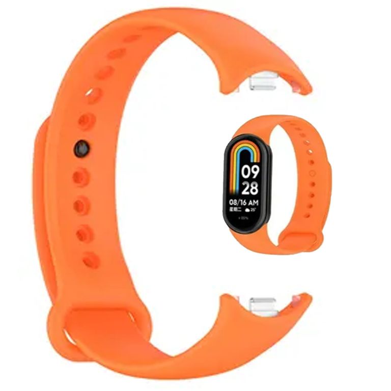 Correa Silicona Compatible con Xiaomi Mi Band 8 - Naranja
