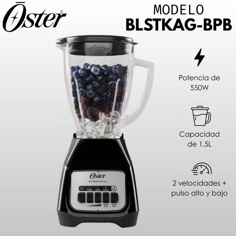 LICUADORA BLSTKAG-BPB 2 VELOCIDADES NEGRO