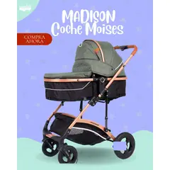 GENERICO - COCHE MOISES PARA BEBÉ - MADISON - COLOR GRIS - PREMIUM