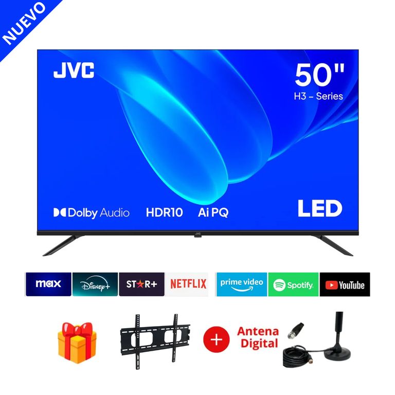 Televisor Jvc 50 Uhd Google Tv Smart Tv + Rack + Antena
