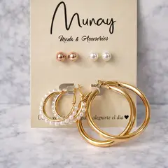 GENERICO - Set de aretes por 4 unidades Girl six