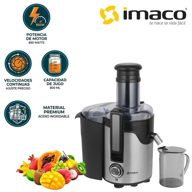 Extractor de Jugos JE850FC 850w Acero Jarra 800 ml