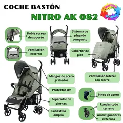 HI BABY - Coche Bastón de Lujo “NITRO AK - 082 GREEN EDITION”