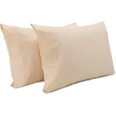 GENERICO - Set de 2 fundas de almohada de color BEIGE