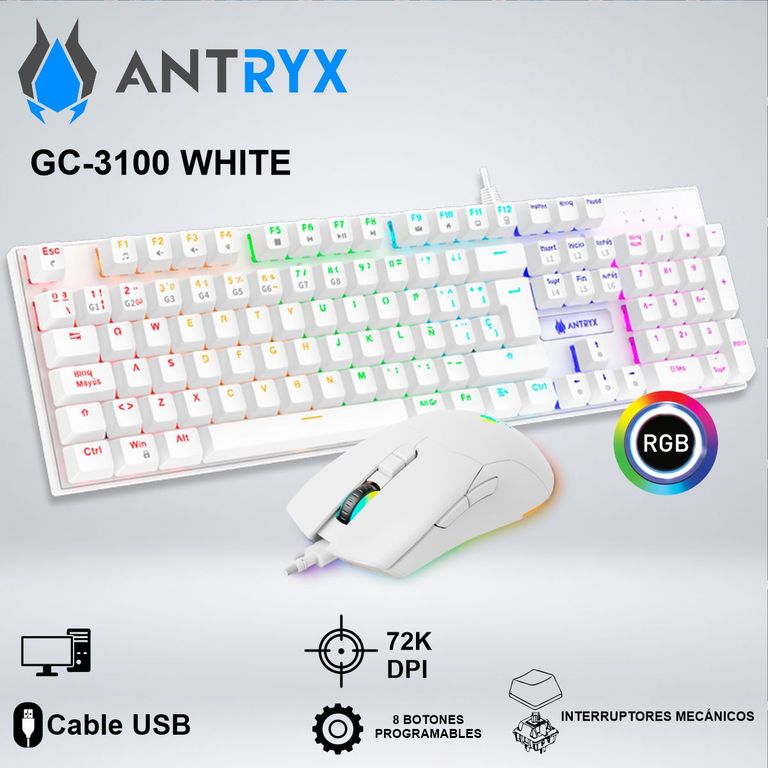 TECLADO GAMER GC3100 WHITE