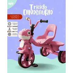 GENERICO - TRICICLO DINOSAURIO PARA INÑA - ROSADO PREMIUM