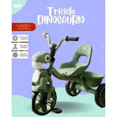 GENERICO - TRICICLO DINOSAURIO PARA NIÑO - VERDE PREMIUM