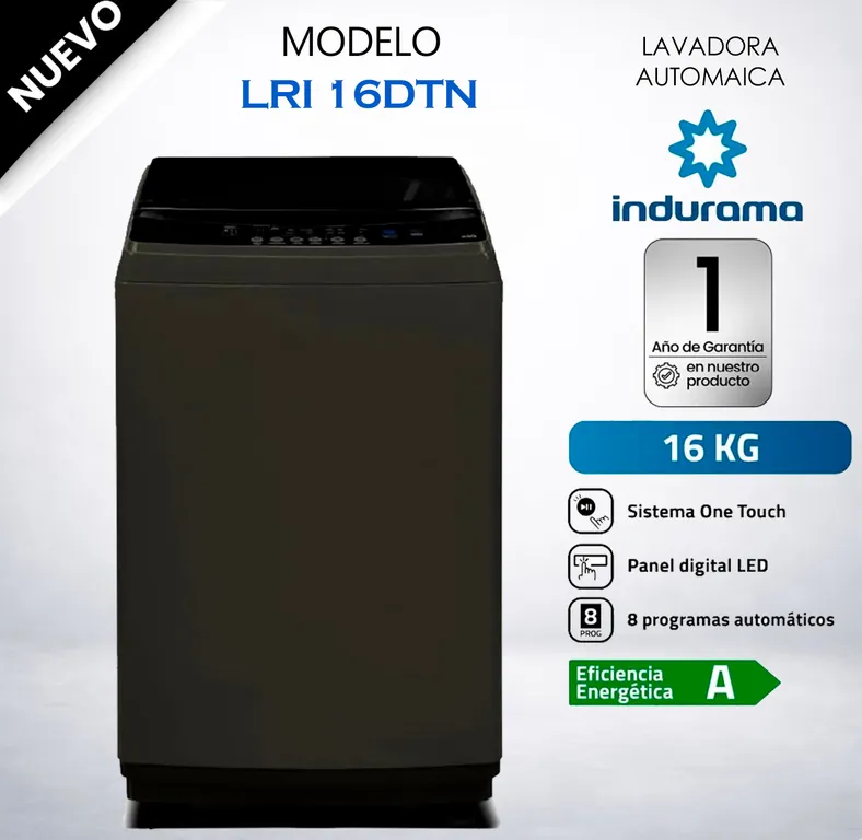 Lavadora Automatica 16Kg NEGRA - LRI-16DTN