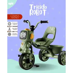 GENERICO - TRICICLO ROBOT PARA NIÑO - VERDE PREMIUM