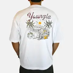 YONISTERS CLOTHING - Polo Hombre Casual Boxy Fit 100% Algodón Young Blanco