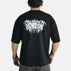 YONISTERS CLOTHING - Polo Hombre Casual Boxy Fit 100% Algodón Gym Death Metal Negro