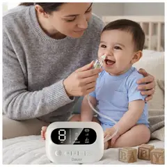 DAUER - Aspirador Nasal Eléctrico Recargable 9 Niveles Luz Nocturna 2 Boquillas