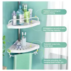 GENERICO - Esquinero de Ducha de 4 Niveles Ajustable Inoxidable