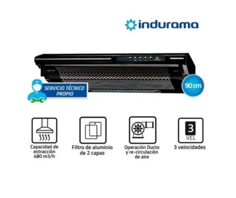Campana Extractora 90 cm CEI-902NE Negro