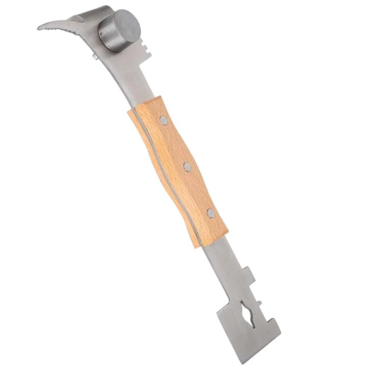 Multi-Herramienta Apícola 7-en-1 Acero Inox & Madera 28 cm