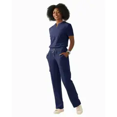OEM - Scrub - Conjunto Medico Diseño Moderno Cargo para Mujer Azul-Navy