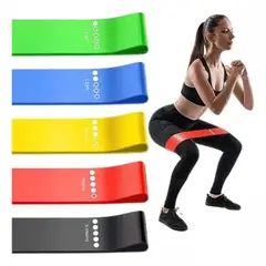 OEM - Bandas de Resistencia Mini Loop Set de 5 - Entrenamiento de Fuerza y Fisioterapia