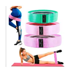 OEM - Set de 3 Bandas de Tela Hip Resistance - Entrenamiento de Glúteos y Piernas sin Enrollarse
