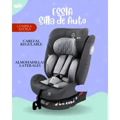 GENERICO - SILLA DE AUTO PARA BEBE MODELO ESSIA - COLOR GRIS PLOMO - PREMIUM