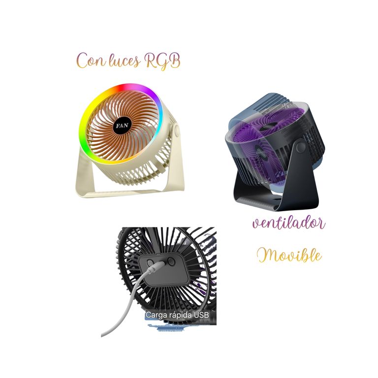 Ventilador Portátil Recargable Para Escritorio