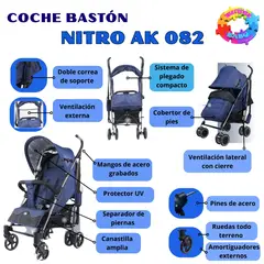 HI BABY - Coche Bastón de Lujo “NITRO AK - 082 BLUE EDITION