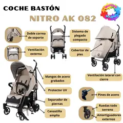 HI BABY - Coche Bastón de Lujo “NITRO AK - 082 BEIGE EDITION”