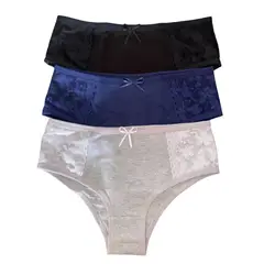 MINTANA - PACK 3 PANTALETA BLONDA ALGODON MUJER