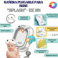 HI BABY - BAÑERA PLEGABLE MULTIUSO SPLASH - GRIS