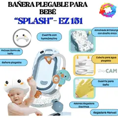 HI BABY - BAÑERA PLEGABLE MULTIUSO SPLASH - AZUL