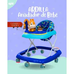 GENERICO - ANDADOR PARA BEBÉ CON BLUETOOTH - MODELO ARDILLA COLOR AZUL PREMIUN