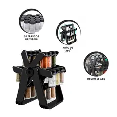 OEM - Especiero Giratorio Rueda de la Fortuna 18 Frascos - Organizador de Cocina Moderno