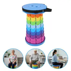 OEM - Taburete Telescópico Ajustable Portátil - Silla Plegable con Correa de Hombro para Viajes