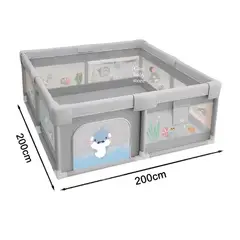 GENERICO - CORRAL DE JUEGOS DISEÑO MARINO 200 CM x 200 CM PARA BEBÉS