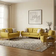 FABIANI HOME - Juego de Sala 3-2-1 Premium Vintage Moderno con Espuma Zebra D35