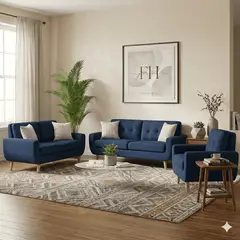 FABIANI HOME - Juego de Sala 3-2-1 Premium Vintage Moderno con Espuma Zebra D35